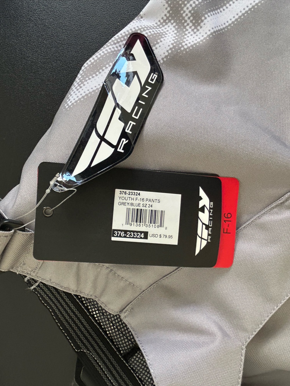 NEW FLY RACING F-16 Youth Motocross Pants Grey/Blue - Picture 9 of 12